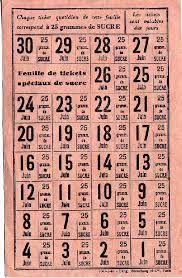 Tickets de rationnements 1950